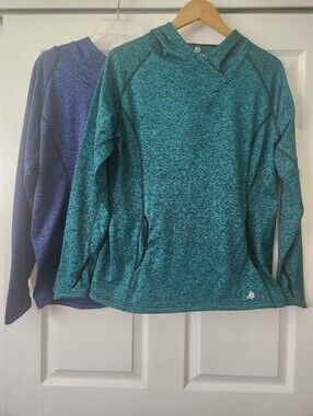 FREE 2B Performance Hoodie - Teal And Blue Speckle Bundle- Women's Large